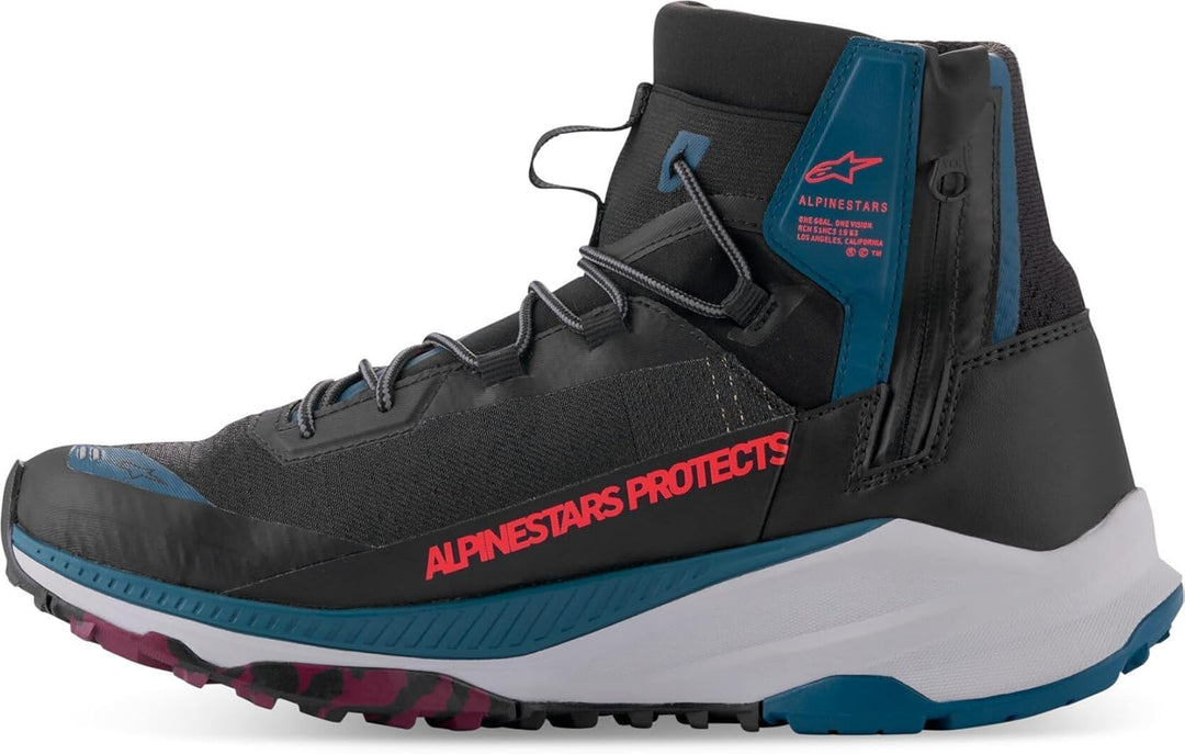 Alpinestars Speedforce XR Motorrad Schuhe, schwarz/blau/türkis, 7 Schwarz Blau Türkis 40 EU, Schwarz