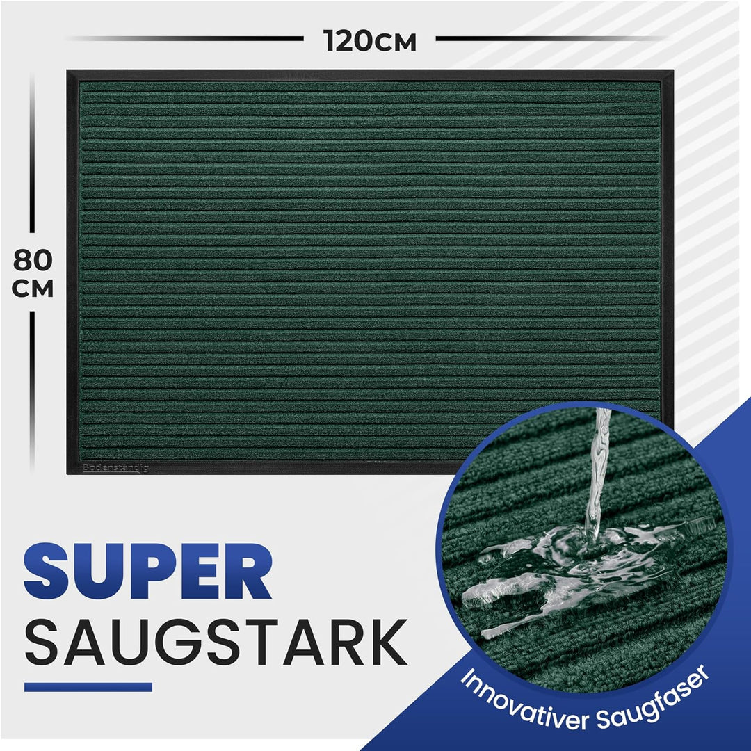 Fussmatte aussen - extrem rutschfest & langlebig - Fussabtreter aussenbereich Green 80x120cm - Türma