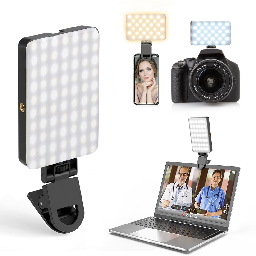 Selfie Licht, 138 LEDs Handy Fülllicht, 2700K–6500K Dimmbare Lichmodi, mit RGB Umgebungslichteffekte