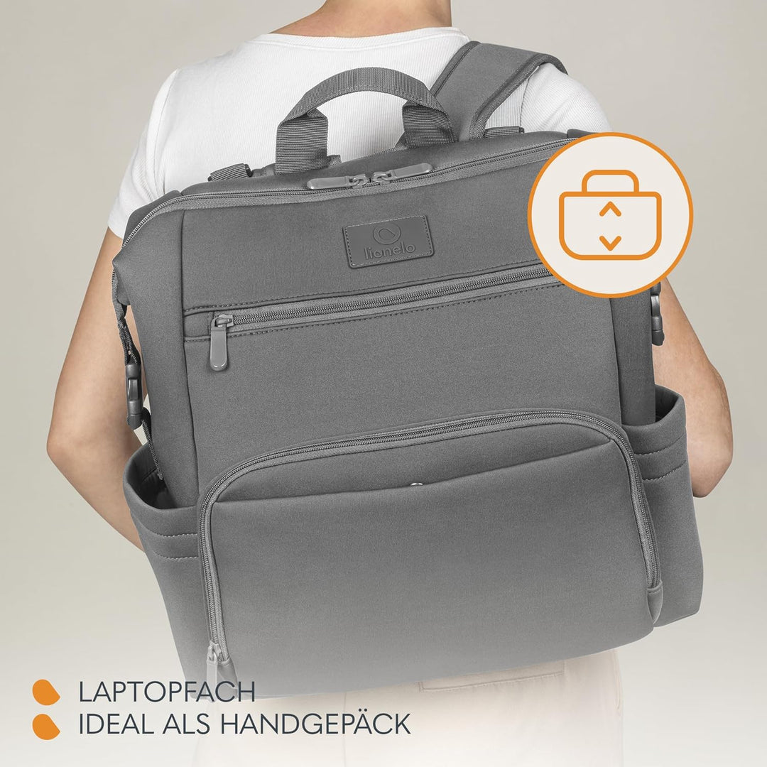 Lionelo Cube Rucksack, Baby Tasche, Wickeltasche, Babysachen, leicht für Spaziergänge und Reisen mit