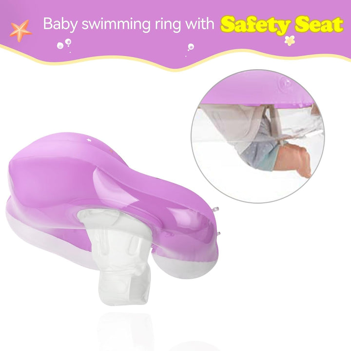WYRIAZA Schwimmring Baby, Baby Schwimmring mit Sonnendach, Verstellbare Schultergurte, Baby Float Au