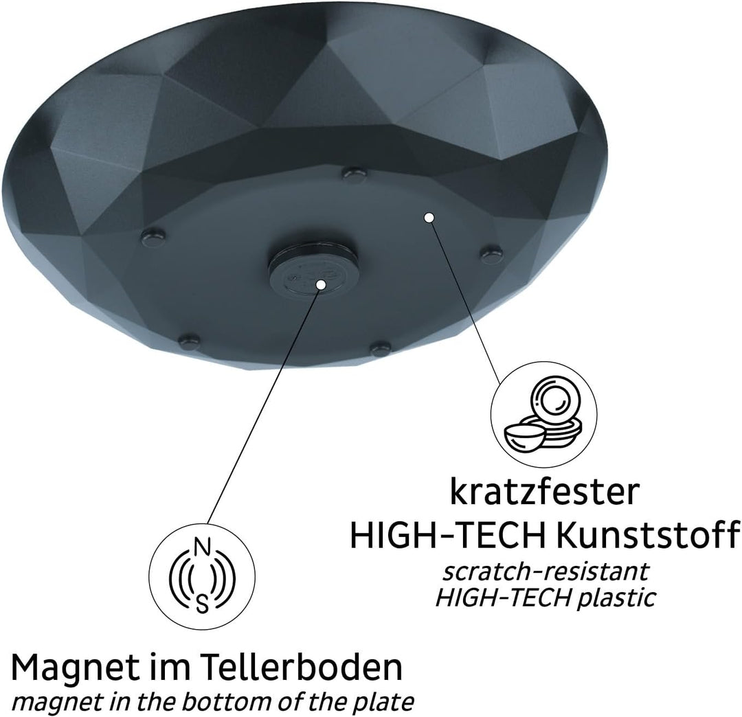 silwy® Universal-Magnet-Teller Grey (2er-Set) HIGH-TECH-Kunststoff - perfekt für Camping, Caravaning