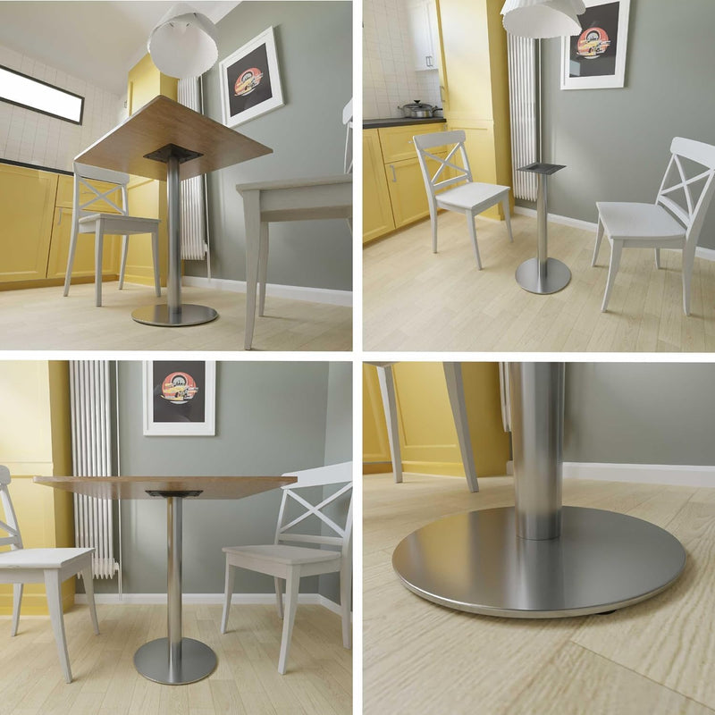 ONPIRA Untergestell Rund Edelstahl Tischgestell Bistrotisch Bodenplatte Ø45cm