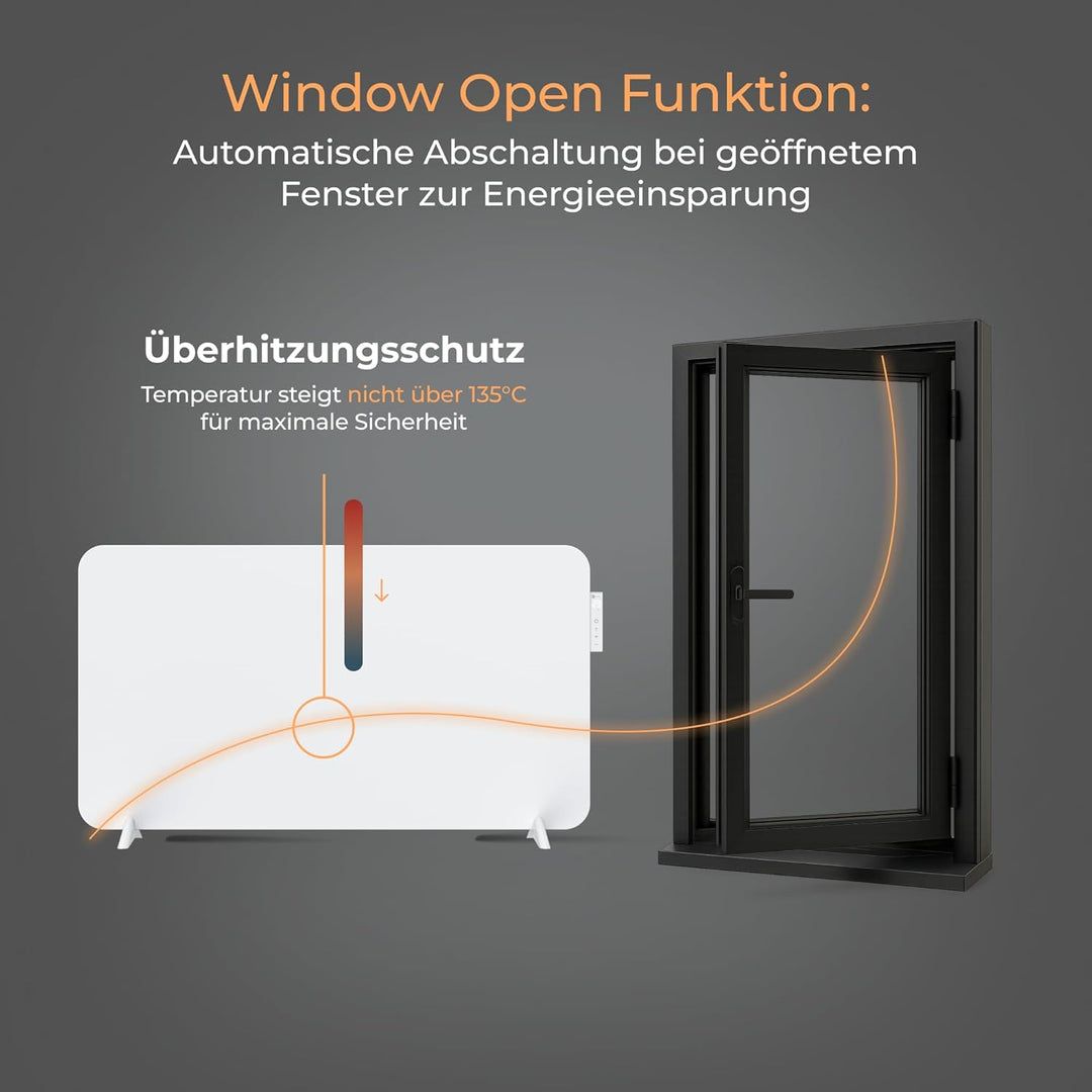 BR Bringer Metall Infrarotheizung 750 Watt mit Smart Thermostat und Fernbedienung, WIFI & App - als