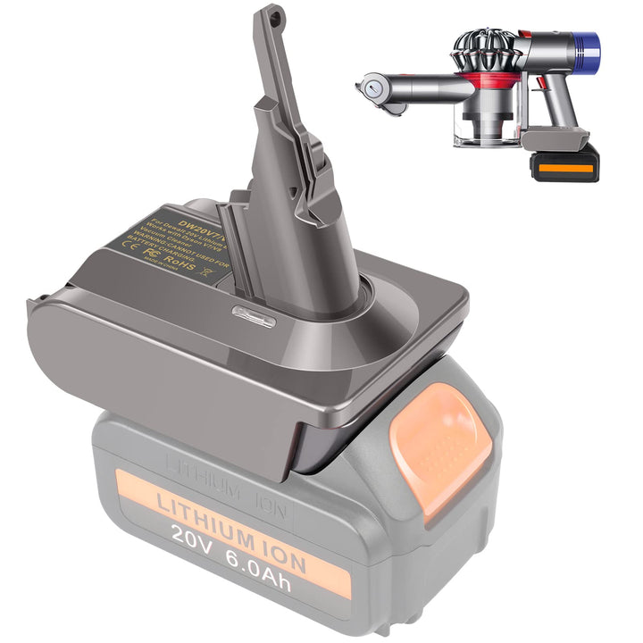 LabTEC Akku-Adapter für Dyson V7&V8, Umrüstung von Dewalt 20V Akku auf Dyson 21.6V V7&V8 Series Akku