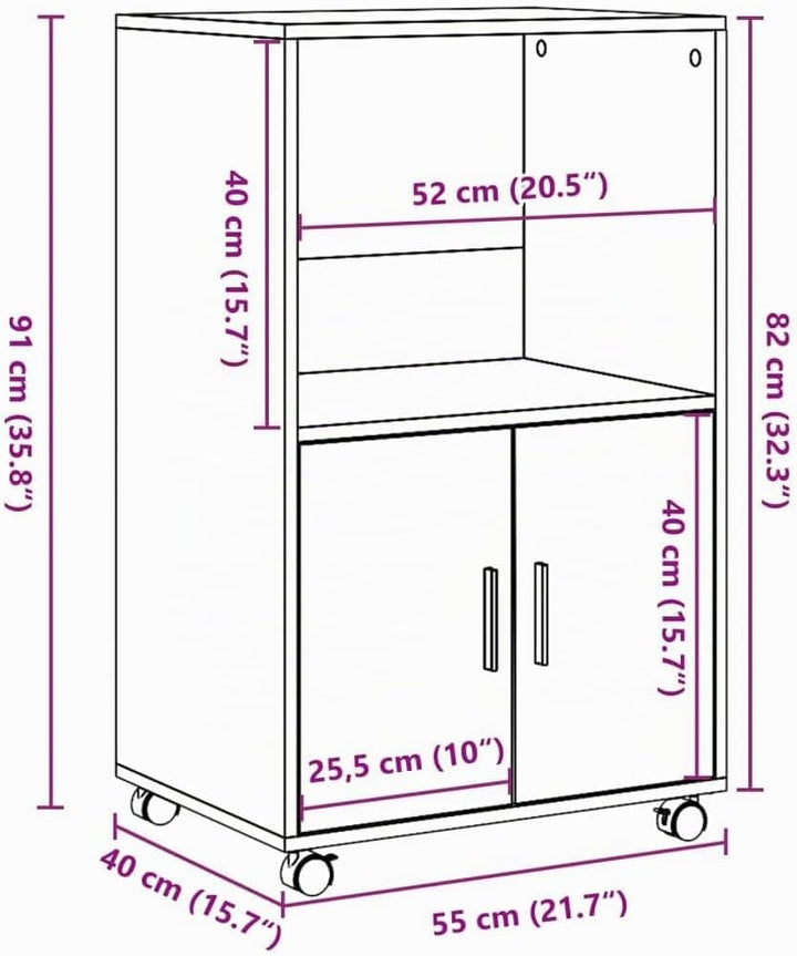 vidaXL Rollschrank, Büroschrank mit Stauraum, Aktenschrank für Wohnzimmer Büro, Bürocontainer Schran