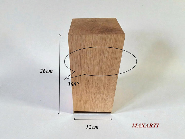 360°Drehbarer Messerblock onhe Messern, magnetisch Eicheh Holz, Messerständer, Messer Halter Küche,