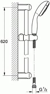 GROHE Tempesta 100 | Brausen- und Duschsysteme - Brausestangenset | INNENLIEGENE WASSERFÜHRUNG, 600