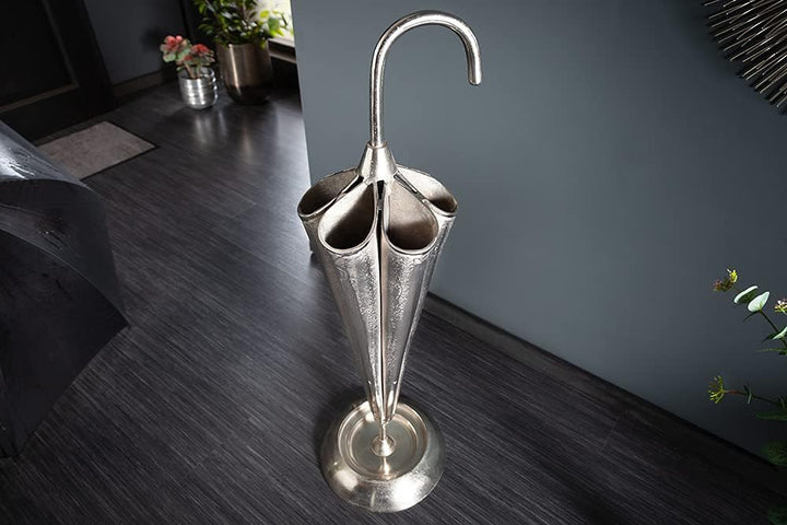 riess-ambiente.de Eleganter Schirmständer Umbrella 91cm Silber Aluminium für 6 Schirme Ständer Wohna