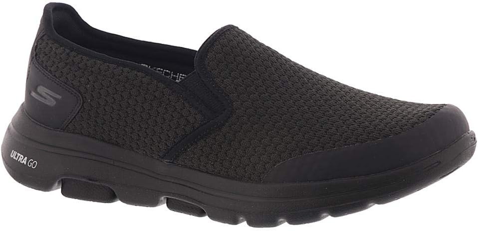 Skechers Herren Go Walk 5 Apprize Slip On Sneaker 43 EU Weit Black Textile Synthetic Black Trim, 43