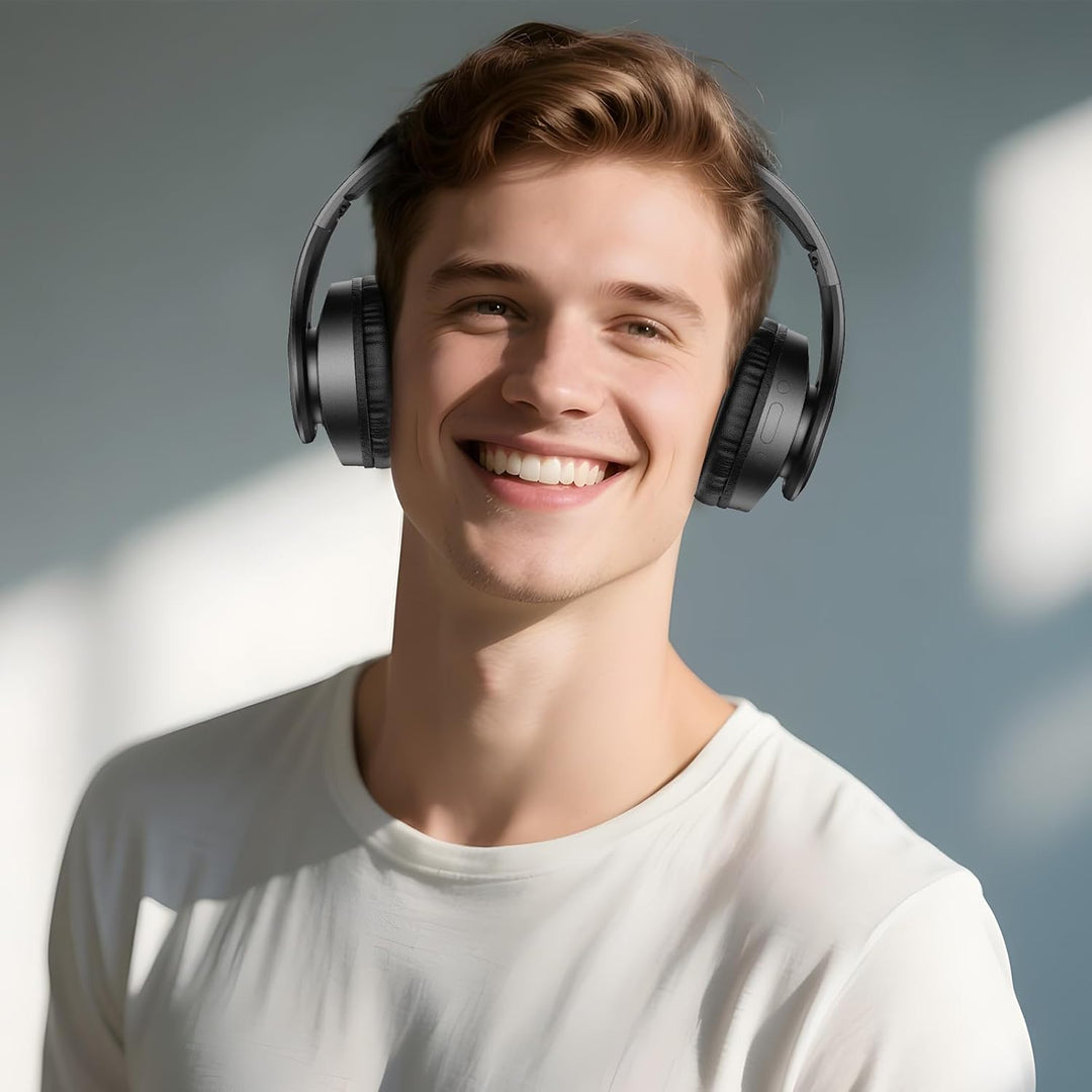 TUINYO Bluetooth-Kopfhörer Over Ear, kabellose Kopfhörer mit Mikrofon, HiFi Stereo, faltbares & leic