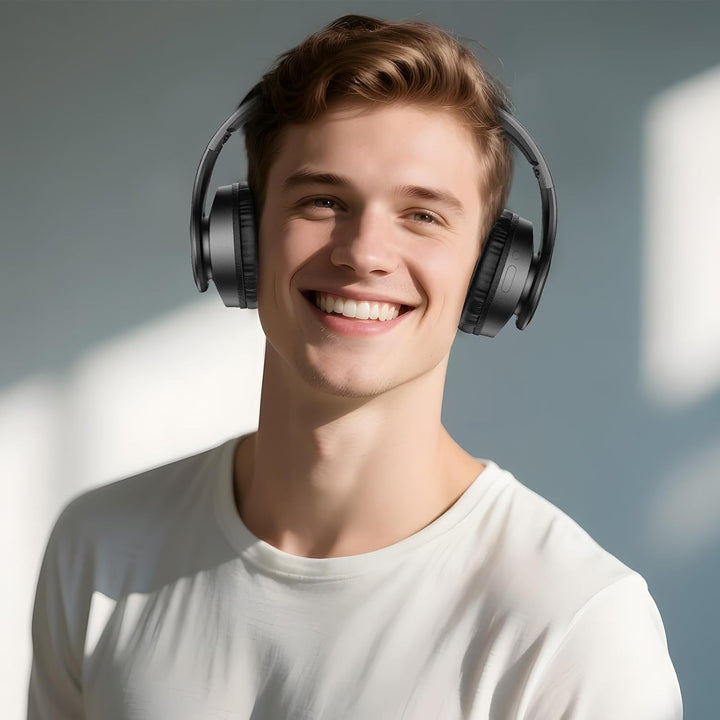 TUINYO Bluetooth-Kopfhörer Over Ear, kabellose Kopfhörer mit Mikrofon, HiFi Stereo, faltbares & leic