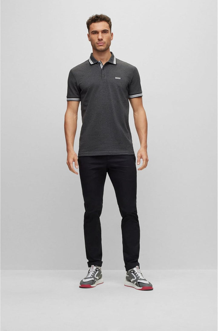 BOSS Herren Paddy Paddy Poloshirt aus Baumwoll-Piqué S Charcoal10, S Charcoal10