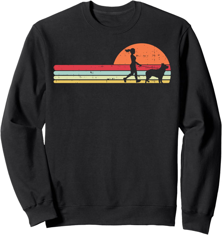 Girl Walking Heeler Cute Animal Pet Blue Red Cattle Dog Gift Sweatshirt