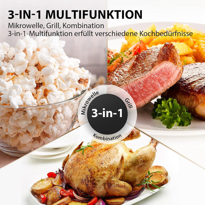 Toshiba MW3-AG25PFI(MG) Mikrowelle mit Grillfunktion - 25L 3-in-1 Kombigerät | 900W Origin-Inverter