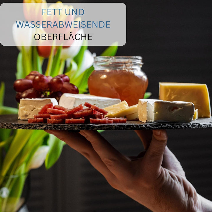 Westmark 8 Naturschiefer-/Servierplatten, mit Kratzschutz, Fläche: je 30 x 10 cm, Schiefer, Tapas +