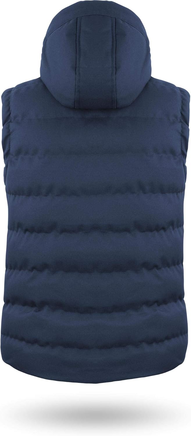 normani Herren Weste Steppweste mit Swaet Kapuze und Stehkragen - Outdoor Weste mit wasserdichten Re