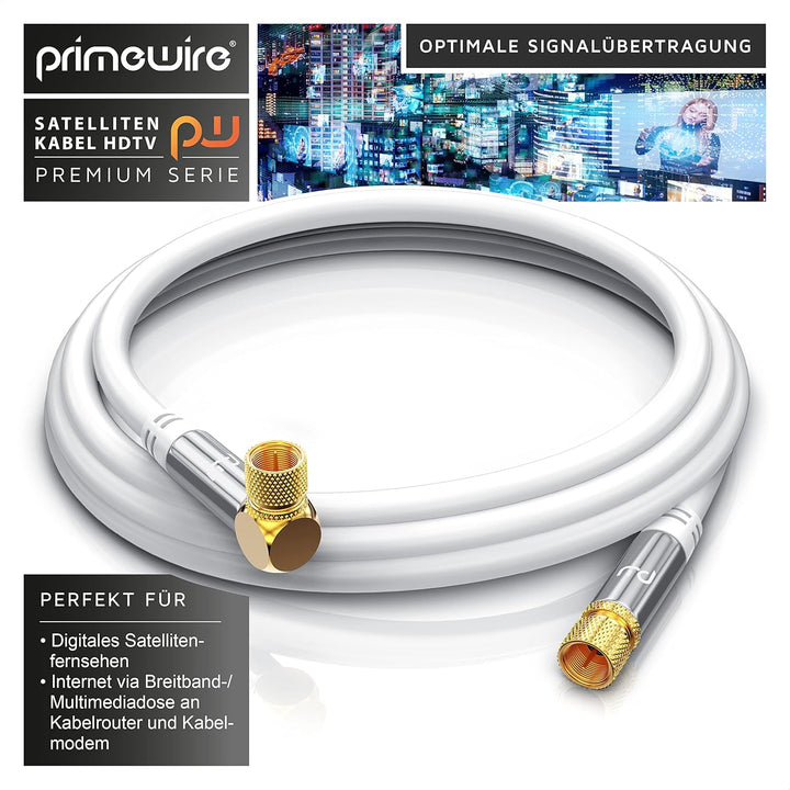 CSL - 5m SAT Kabel HDTV 90 Grad gewinkelt 135dB - Premium SAT Antennen Satellitenkabel F Stecker - T