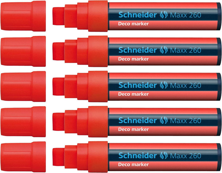 Schneider Maxx 260 Kreidestift (5 + 15 mm Strichstärke, feucht abwischbar, wasserbasiert, geruchsneu