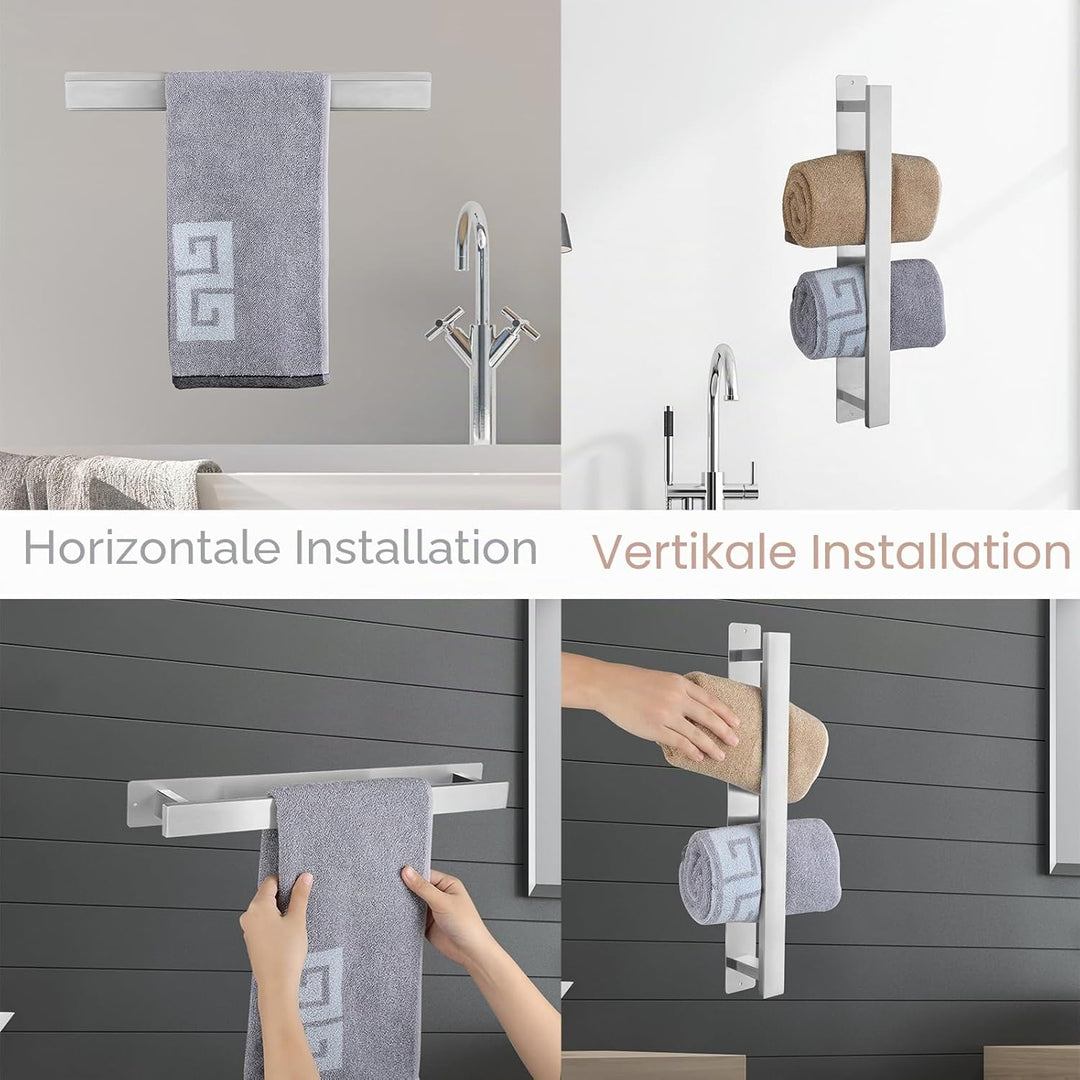 Handtuchstange Badezimmer Handtuchhalter Selbstklebend oder Schraubmontage Edelstahl Handtuchstange
