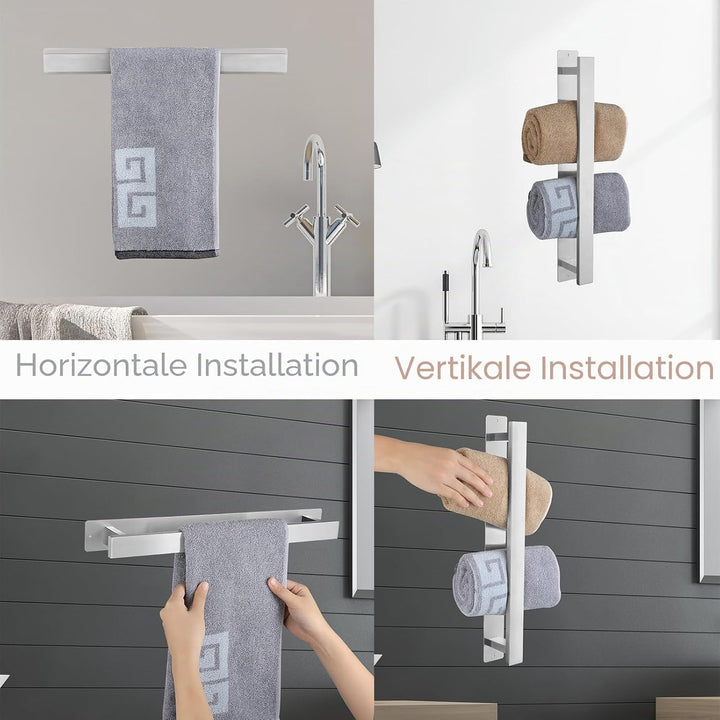 Handtuchstange Badezimmer Handtuchhalter Selbstklebend oder Schraubmontage Edelstahl Handtuchstange
