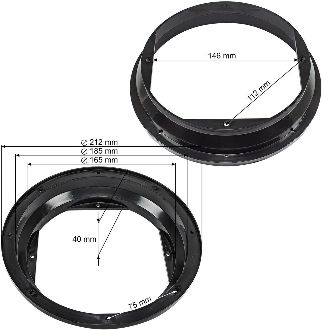 tomzz Audio 2857-018 Lautsprecherringe Adapter Halterungen kompatibel mit Audi A2 VW Beetle Golf 4 P