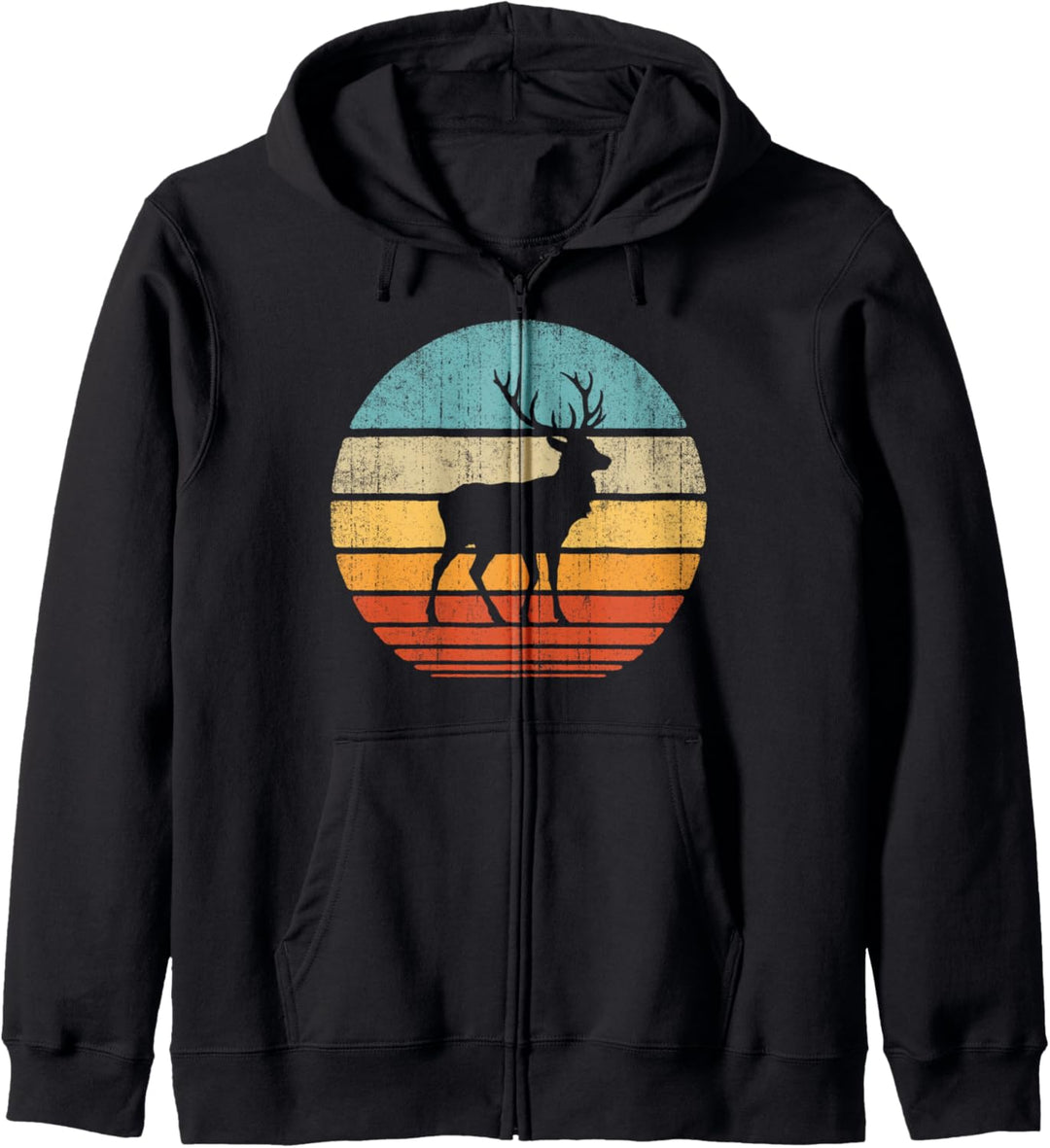 Deer Vintage 60s 70s Retro Gifts Elk Animal Lover Men Women Kapuzenjacke