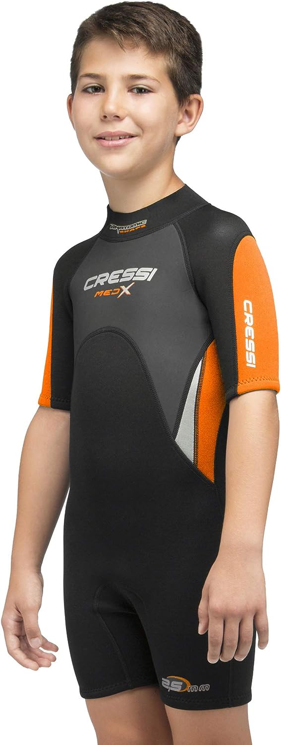 Cressi Med X Jr Wetsuit 2.5mm - Shorty Neoprenanzug Ideal zum Schnorcheln und Tauchen in gemässigten