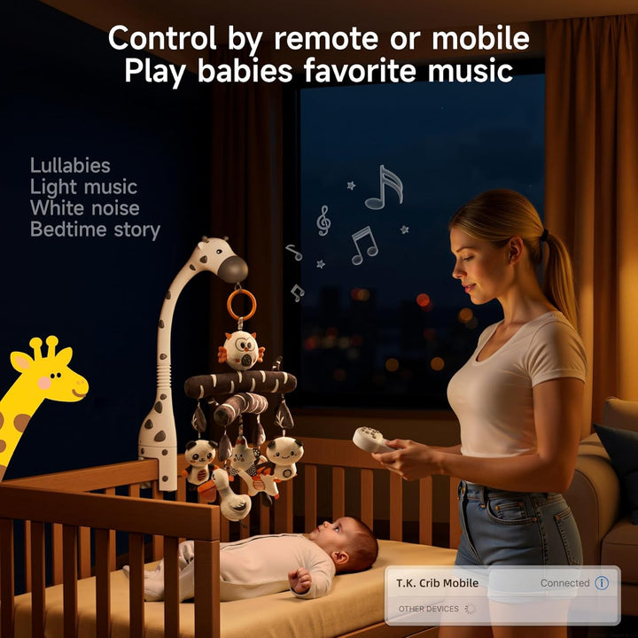 TUMAMA Mobile für Babybetten für Babys von 0 3 6 Monate, kontrastreiches Babybett-Spielzeug mit Nach