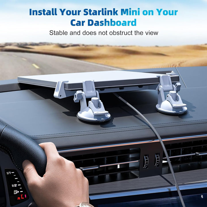 FONKEN Starlink Mini Autohalterung für Armaturenbrett &amp; Windschutzscheibe, Geeignet für die meisten