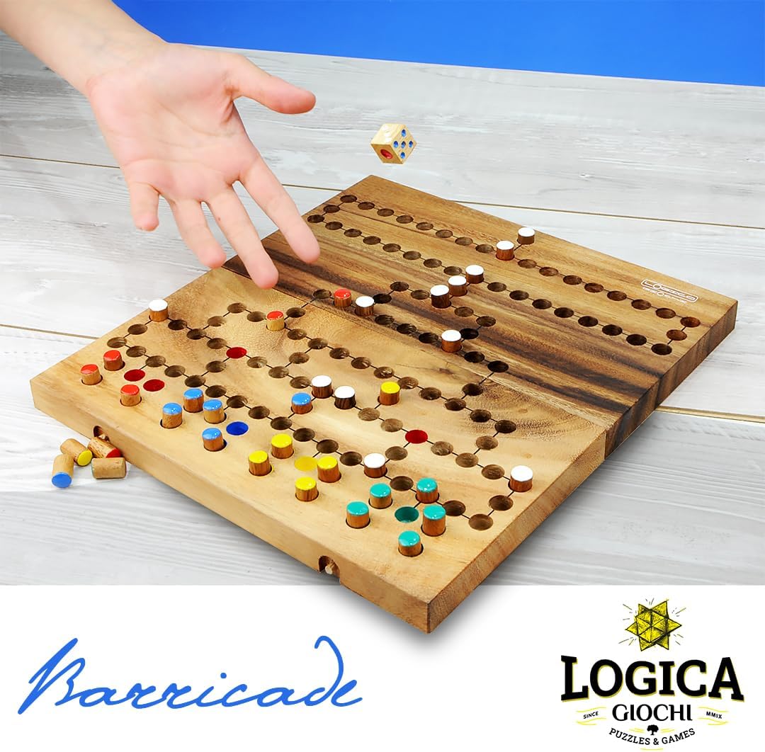 Logica Spiele Art. Malefiz - Brettspiel aus Holz - Strategiespiel für 2/4 Spieler - Familienspiel