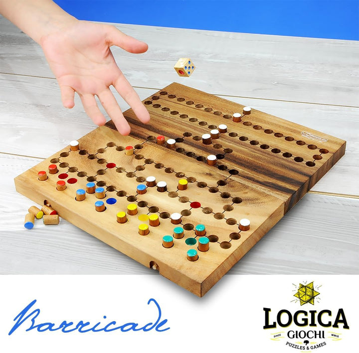Logica Spiele Art. Malefiz - Brettspiel aus Holz - Strategiespiel für 2/4 Spieler - Familienspiel