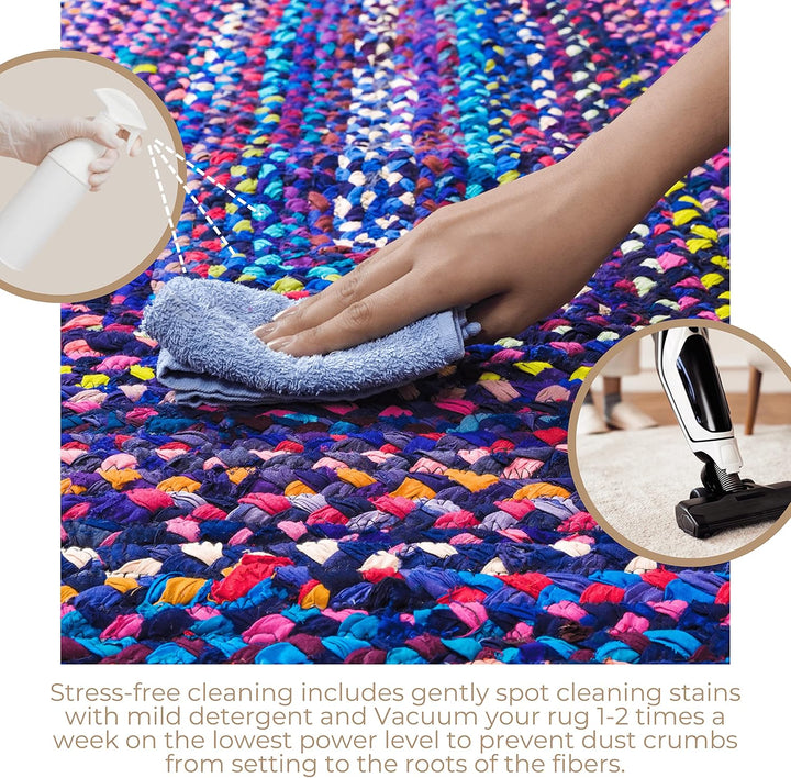 RAJRANG BRINGING RAJASTHAN TO YOU Boho Runner Teppich 2'x 3 'Reversible Hand geflochten 2' x 3' Rech