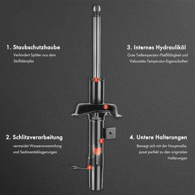 Frankberg 2x Stossdämpfer Gasdruck Vorderachse Kompatibel mit Focus DAW DBW 1998-2004 Focus Stufenhe