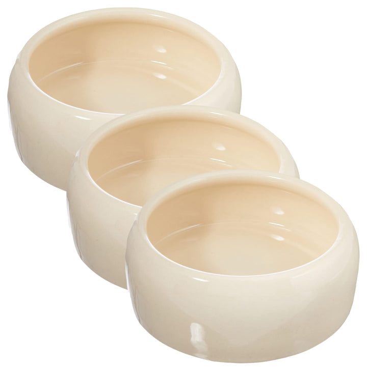 Nobby Keramik Futtertrog für Hunde und Katzen, 500 ml, Creme (Packung mit 3) 500 ml (Packung mit 3)