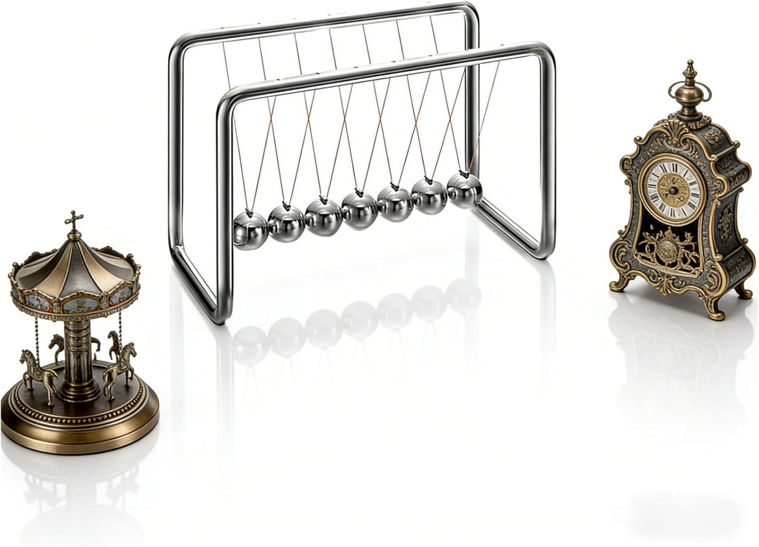 Generisch Newton Pendel, Newton Cradle mit 7 Kugeln aus Edelstahl - Klassisches Kugelstosspendel, Un