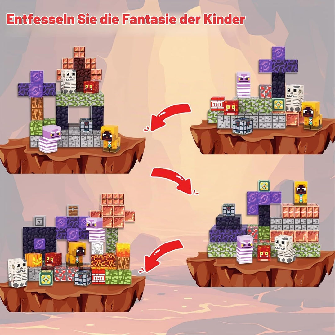 Magnetische Bausteine, 100 Teile STEM Spielzeug ab 3 Jahre, Magnetspielzeug Montessori Konstruktions