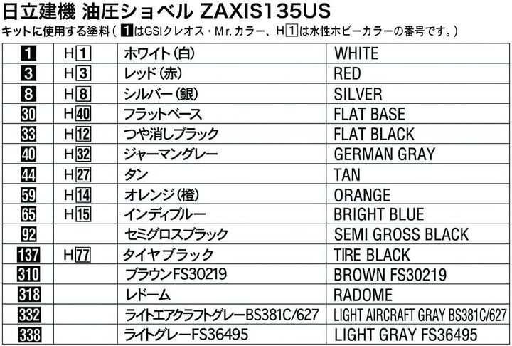 Hasegawa HWM01 1/35 Hitachi Bagger ZAXIS 135US, Farbig