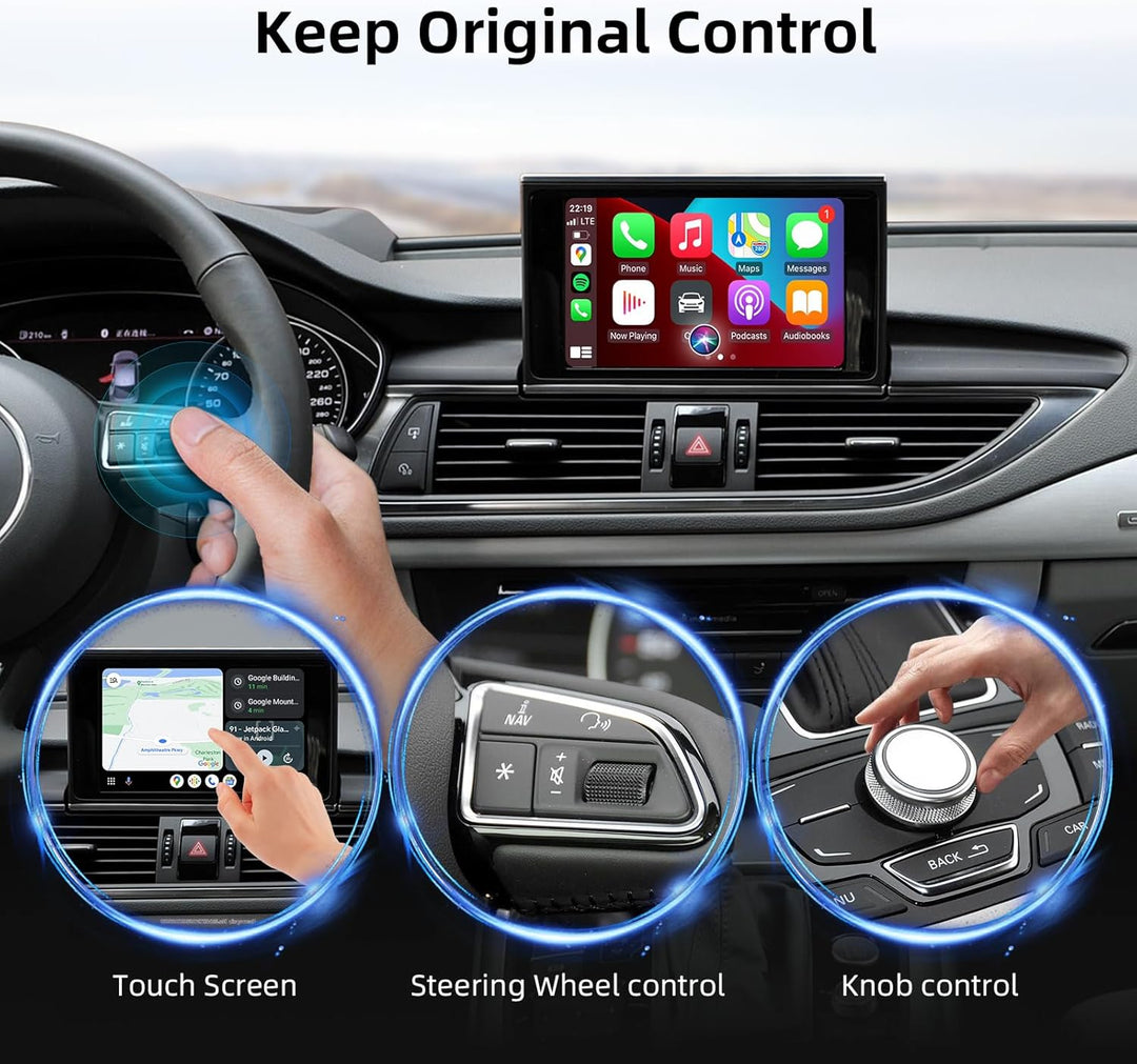 EZoneTronics Wireless CarPlay & Android Auto Retrofit Kit Decoder für Audi A6/A7 2010-2015 mit MMI 3