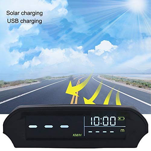 1 x Gastgeber,Universelles Auto-HUD-Head-Up-Display, Multifunktionsprojektor GPS-Tachometer Solarauf
