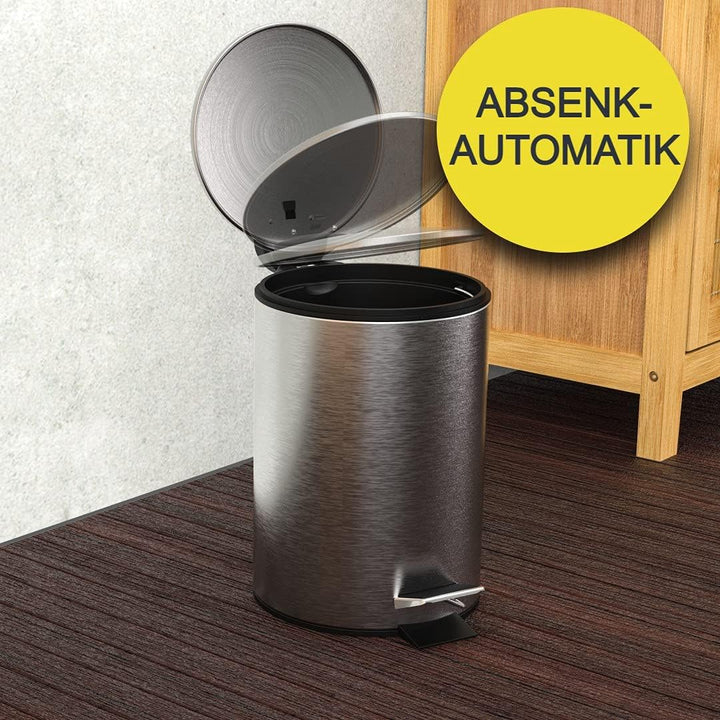 EISL Kosmetikeimer Bad (3 Liter) aus Edelstahl, Deckel mit Absenkautomatik, Badezimmer mit entnehmba