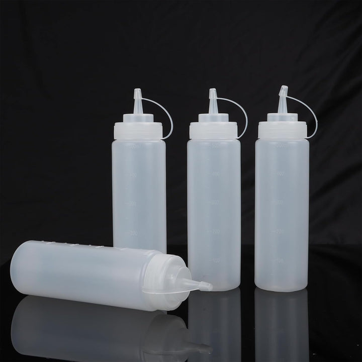 10 Stück Squeeze Flasche 500 ml/16 oz, Plastik Quetschflasche mit Kappen BPA Frei Saucenflasche für