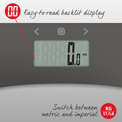 Salter 9127 SVSV3R Digitale Personenwaage - Glas Körperanalyse-Waage mit Athleten-Modus, Misst BMI,