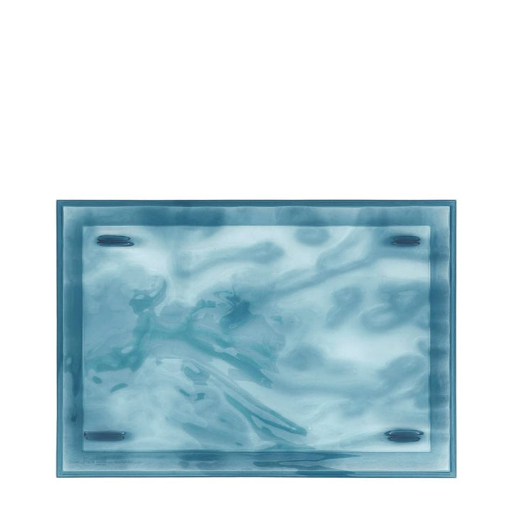 Kartell Tablett, hellblau, transparent, 46 x 32 x 2,5 cm Piccolo Azzurro, Piccolo Azzurro