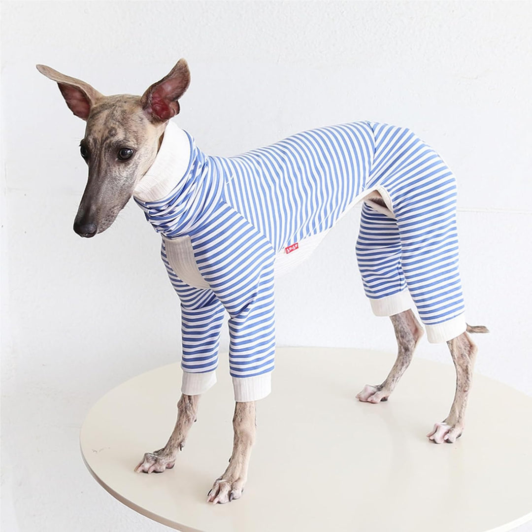 Leichter Baumwoll-Windhund-Pullover, Whippet-Kleidung mit Beinen, Rollkragen-Hunde-Jumpsuit, Hunde-P