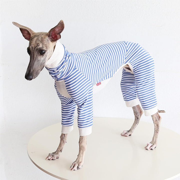 Leichter Baumwoll-Windhund-Pullover, Whippet-Kleidung mit Beinen, Rollkragen-Hunde-Jumpsuit, Hunde-P