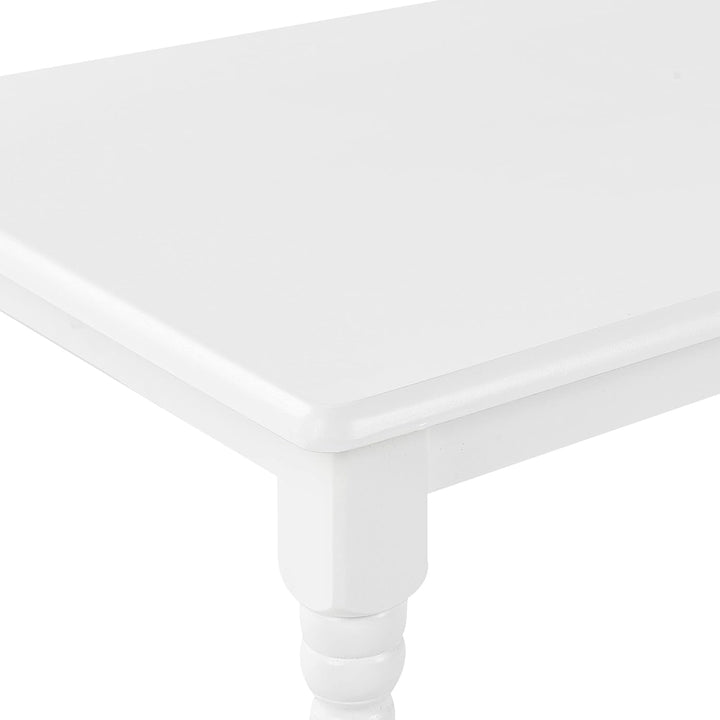 Couchtisch weiss rechteckig 60x120 cm gedrechselte Holzbeine Landhaus Stil Kokomo