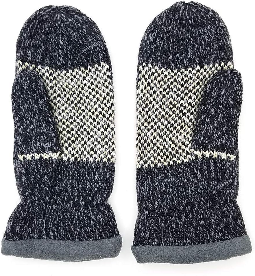 BRUCERIVER Damen Schneeflocke Strickhandschuhe mit warmem Thinsulate Fleece Futter Schwarz, Blau, Gr