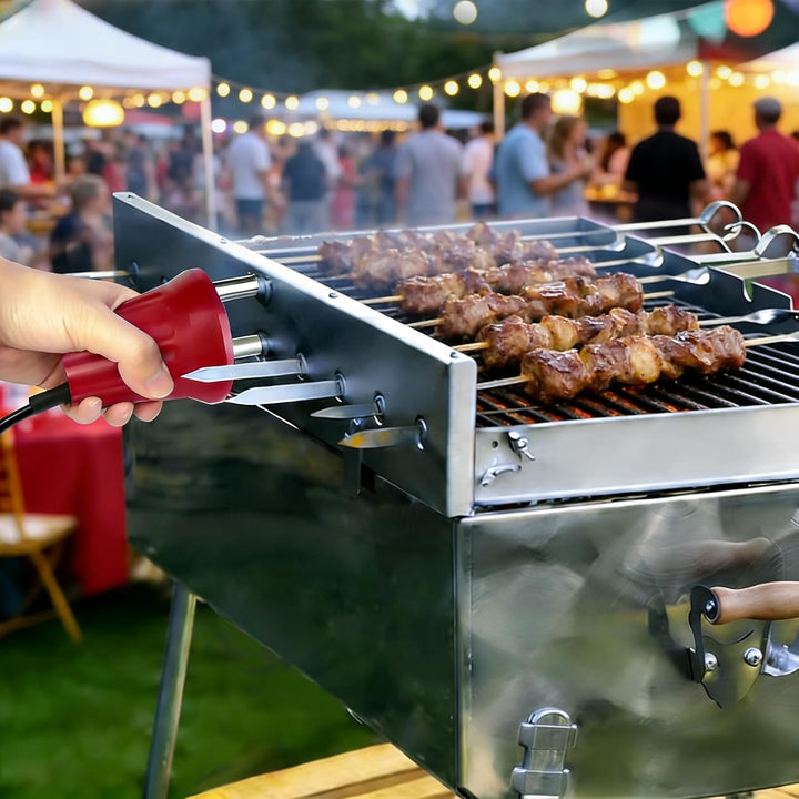 Grillmotor für Grillspiess, Elektromotor BBQ-Grillmotor 220V-240V Regelbar Outdoor Drehmotor für Rot