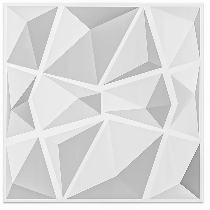 Art3d 12 Stück, 50x50cm, Textures 3D Wandpaneele Weiss Diamond Design Wandgestaltung, Hochsteifes PV